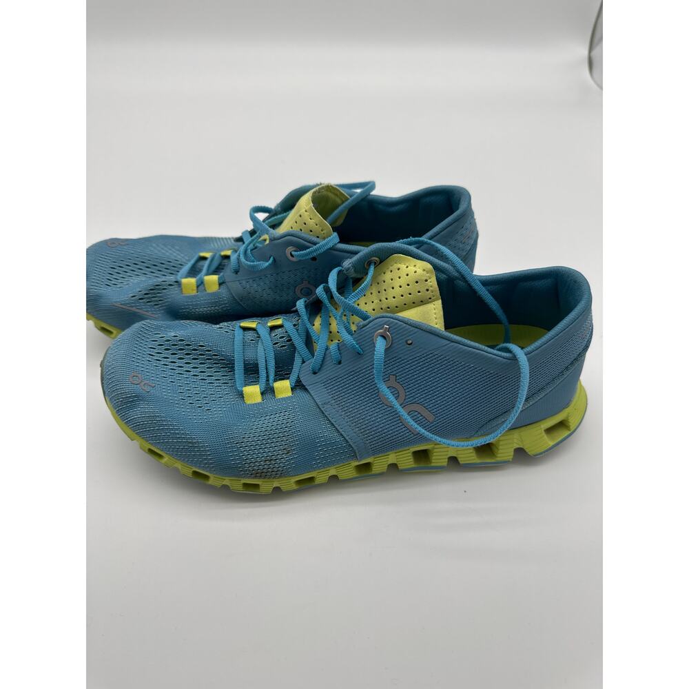 On Cloud X 1.0 Women 8 Storm‎ Willow Blue Green Running Shoes Sneakers.